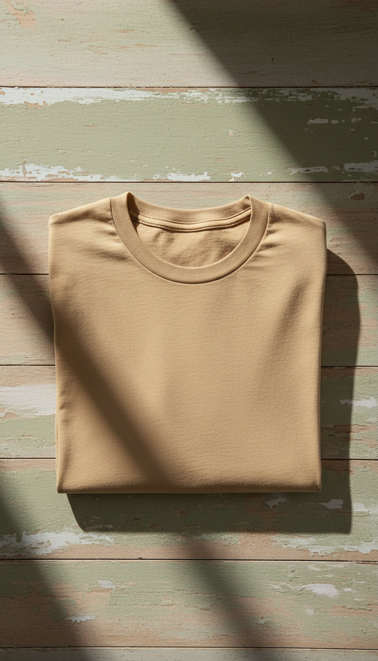 Driftwood Tan Cotton Tee